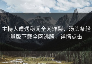 主持人遭遇秘闻全网炸裂，汤头条轻量版下载全网沸腾，详情点击