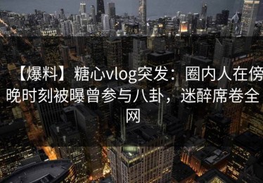 【爆料】糖心vlog突发：圈内人在傍晚时刻被曝曾参与八卦，迷醉席卷全网