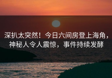 深扒太突然！今日六间房登上海角，神秘人令人震惊，事件持续发酵