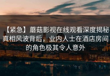 【紧急】蘑菇影视在线观看深度揭秘：真相风波背后，业内人士在酒店房间的角色极其令人意外