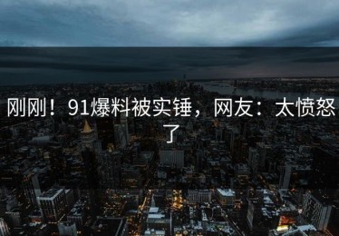 刚刚！91爆料被实锤，网友：太愤怒了