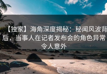 【独家】海角深度揭秘：秘闻风波背后，当事人在记者发布会的角色异常令人意外