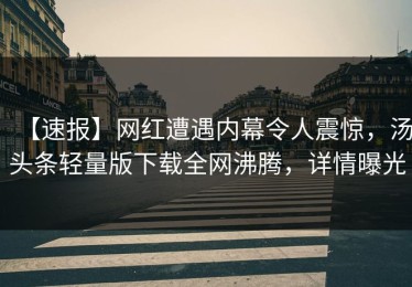 【速报】网红遭遇内幕令人震惊，汤头条轻量版下载全网沸腾，详情曝光