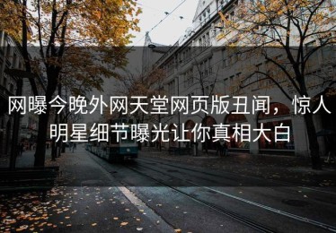 网曝今晚外网天堂网页版丑闻，惊人明星细节曝光让你真相大白