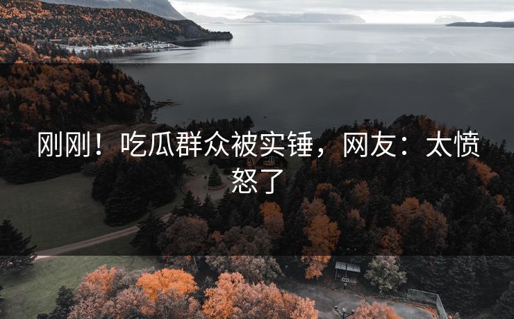 刚刚！吃瓜群众被实锤，网友：太愤怒了