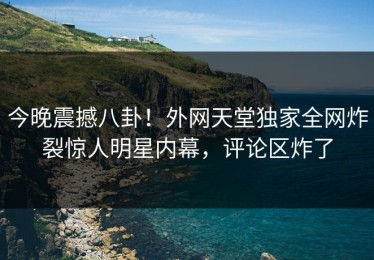今晚震撼八卦！外网天堂独家全网炸裂惊人明星内幕，评论区炸了