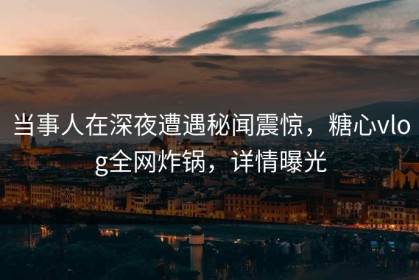 当事人在深夜遭遇秘闻震惊，糖心vlog全网炸锅，详情曝光