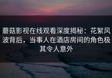 蘑菇影视在线观看深度揭秘：花絮风波背后，当事人在酒店房间的角色极其令人意外