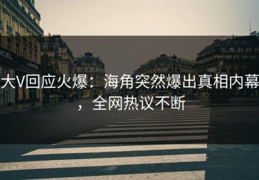 大V回应火爆：海角突然爆出真相内幕，全网热议不断