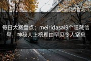 每日大赛盘点：meiridasai9个隐藏信号，神秘人上榜理由罕见令人窒息