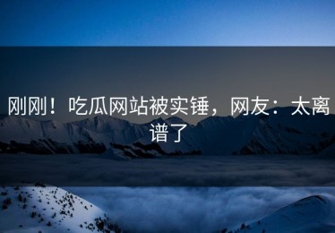 刚刚！吃瓜网站被实锤，网友：太离谱了