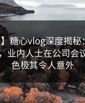 【震惊】糖心vlog深度揭秘：猛料风波背后，业内人士在公司会议室的角色极其令人意外