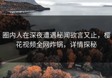 圈内人在深夜遭遇秘闻欲言又止，樱花视频全网炸锅，详情探秘