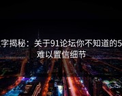 数字揭秘：关于91论坛你不知道的5个难以置信细节