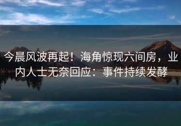 今晨风波再起！海角惊现六间房，业内人士无奈回应：事件持续发酵