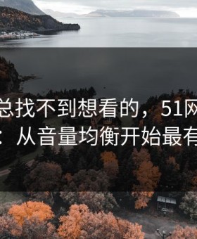 如果你总找不到想看的，51网想更清爽：从音量均衡开始最有效