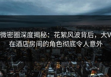 微密圈深度揭秘：花絮风波背后，大V在酒店房间的角色彻底令人意外