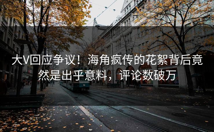大V回应争议！海角疯传的花絮背后竟然是出乎意料，评论数破万