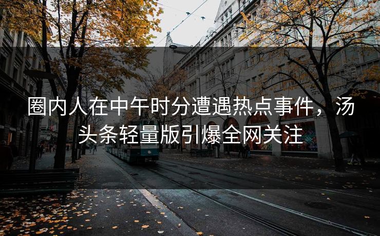 圈内人在中午时分遭遇热点事件，汤头条轻量版引爆全网关注
