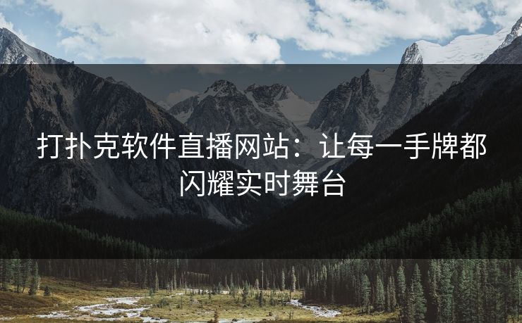 打扑克软件直播网站：让每一手牌都闪耀实时舞台